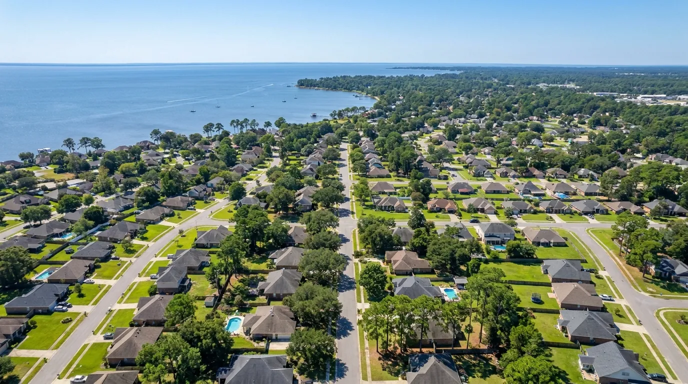 Aerial view of Daphne, Alabama — Mobile Septic Pros service area
