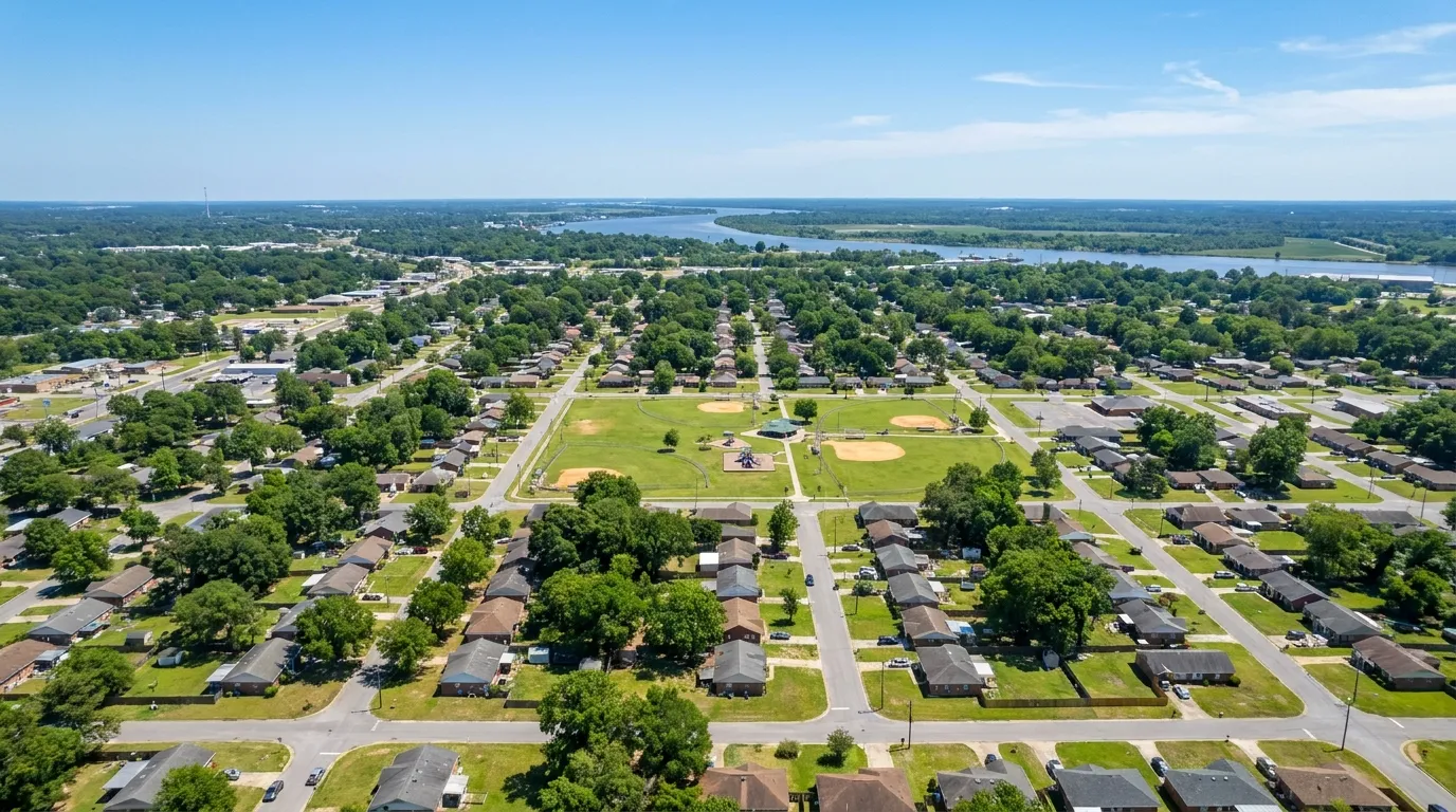 Aerial view of Prichard, Alabama — Mobile Septic Pros service area