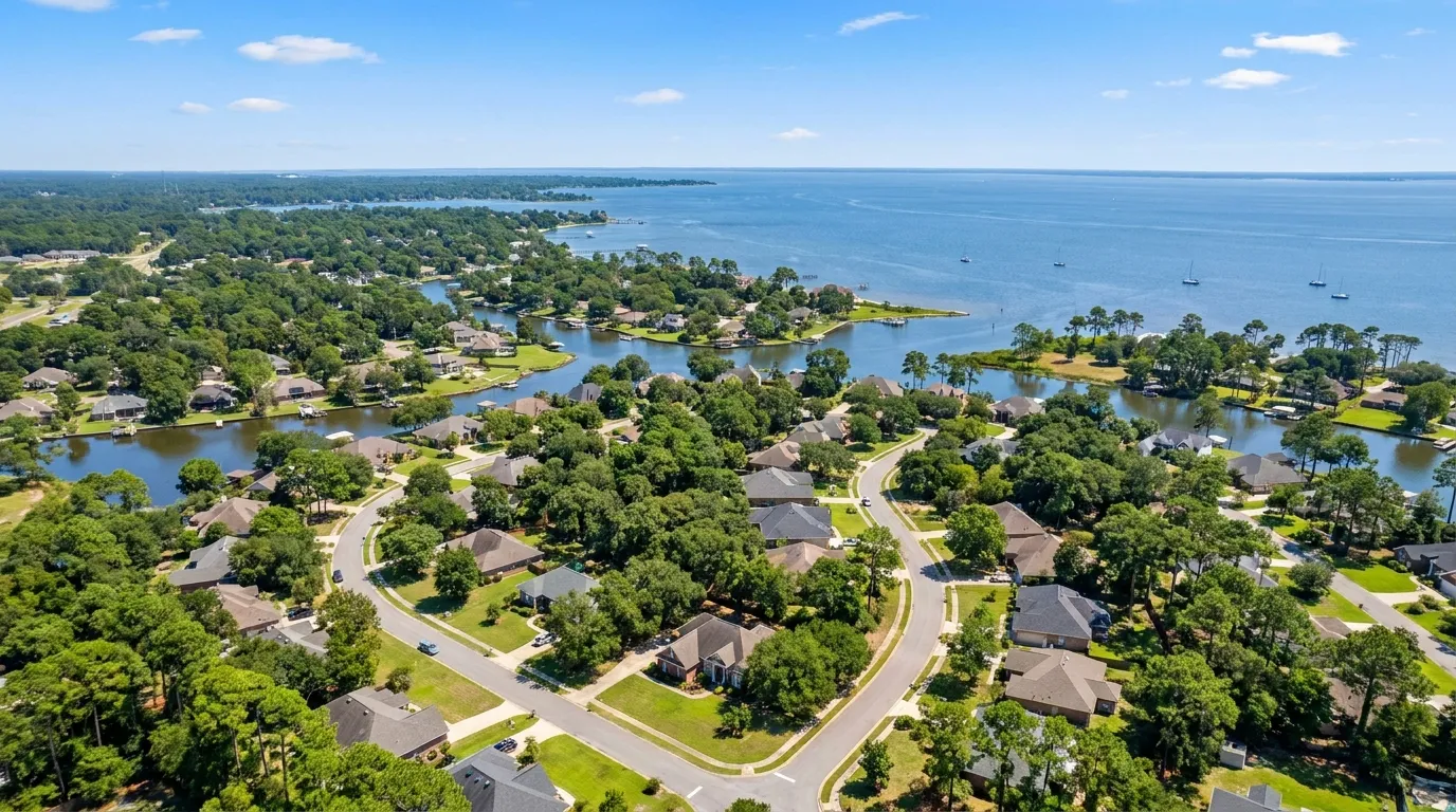Aerial view of Spanish Fort, Alabama — Mobile Septic Pros service area