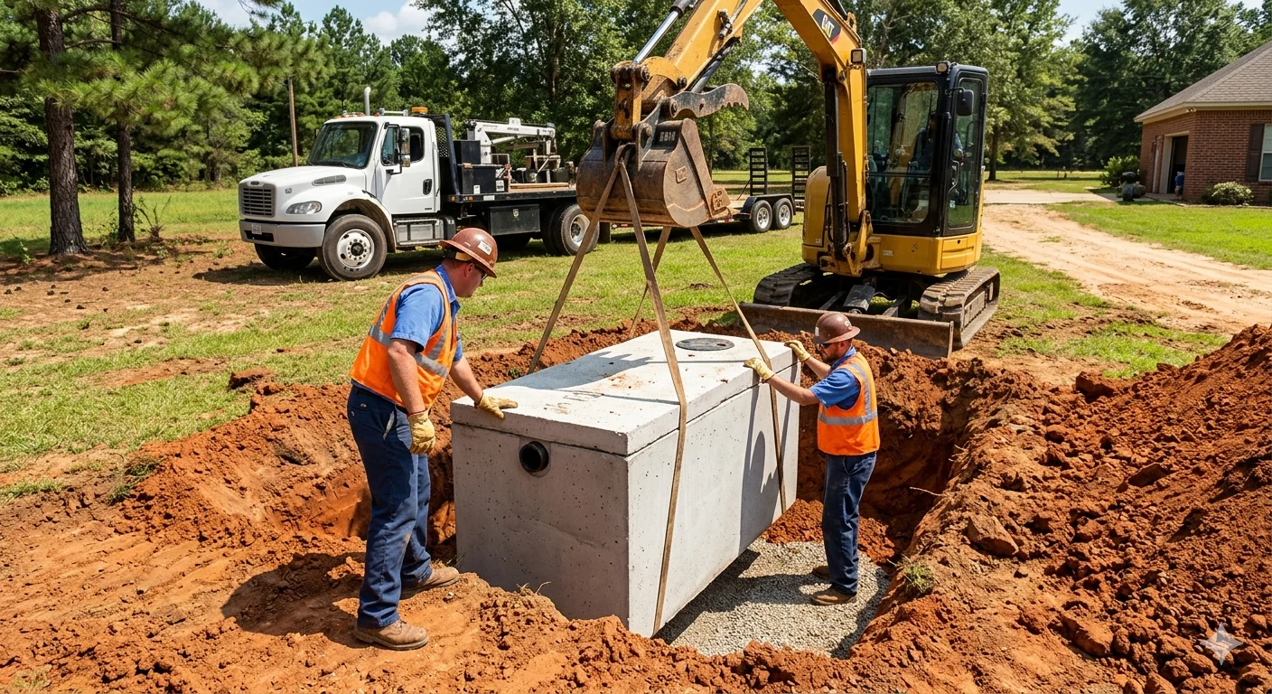 New septic system installation in Mobile County AL - ADEM permitted